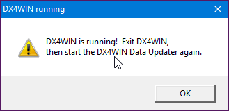DX4WIN is running